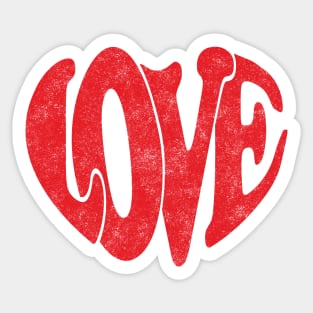 Retro Love Heart Valentine Sticker
